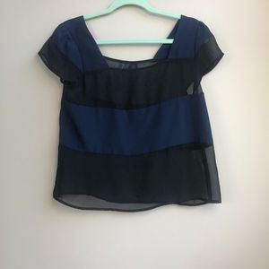 Petticoat Alley Women's Small Black/Blue See Thru